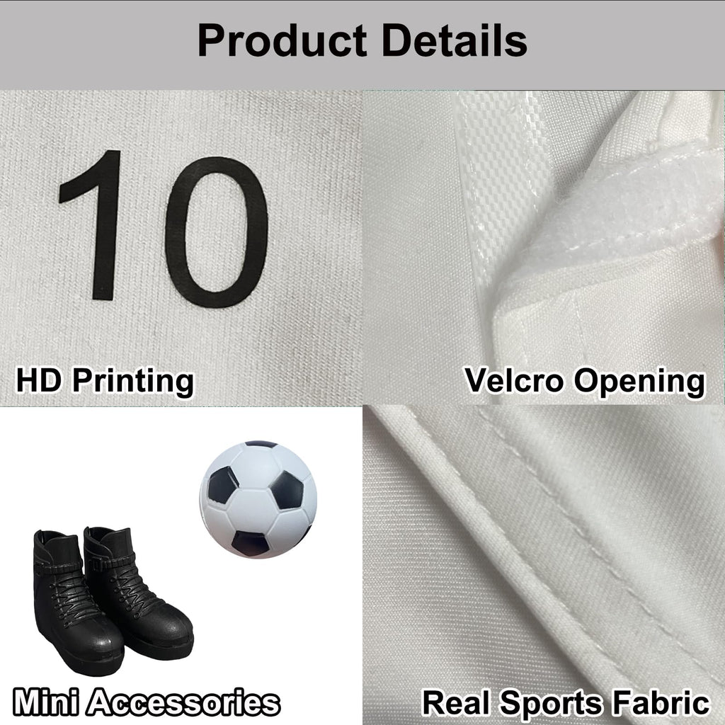 NEVGVUP Soccer Elf Outfit Set – Jersey, Shorts, Shoes, Shin Guards & Ball for Elf Dolls