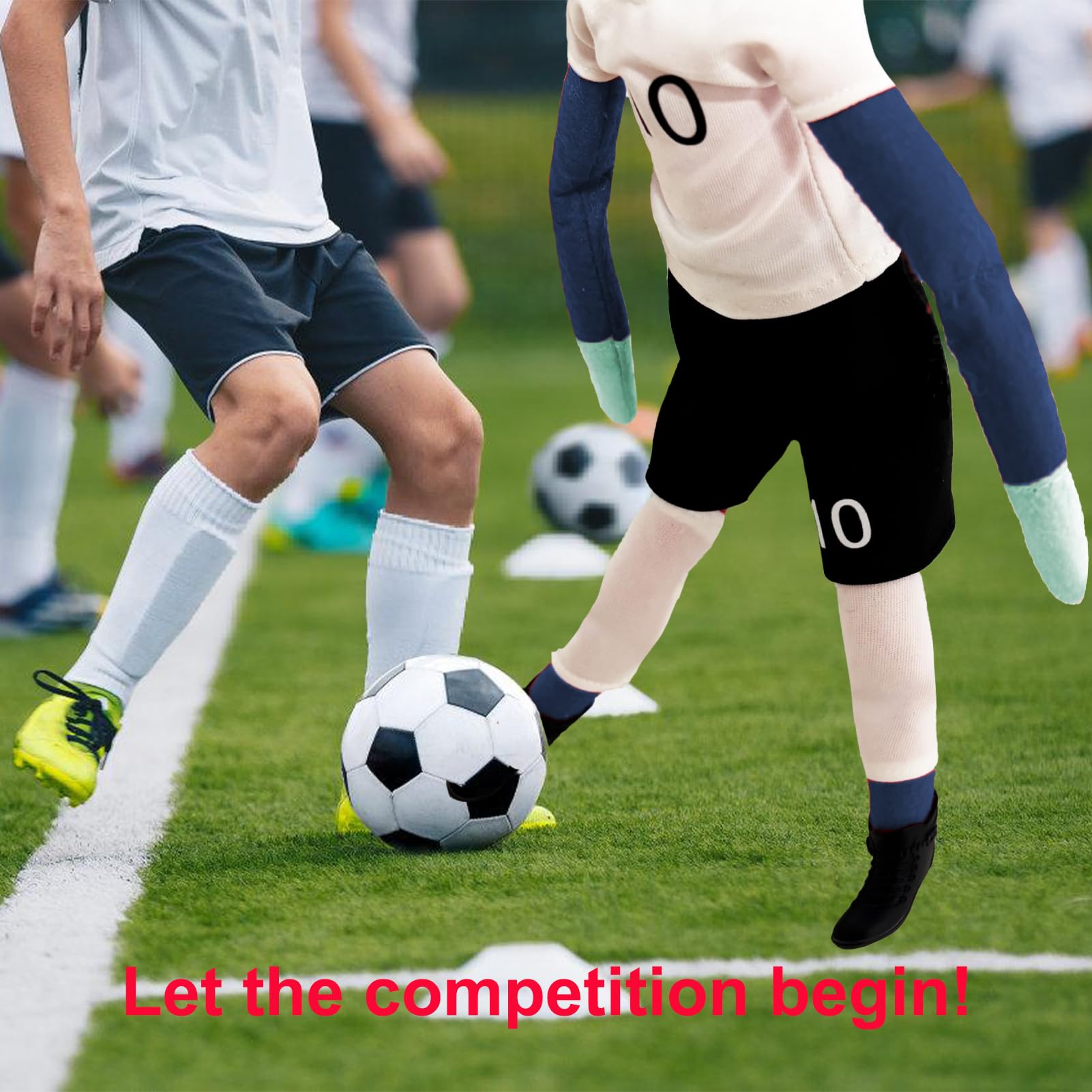 NEVGVUP Soccer Elf Outfit Set – Jersey, Shorts, Shoes, Shin Guards & Ball for Elf Dolls