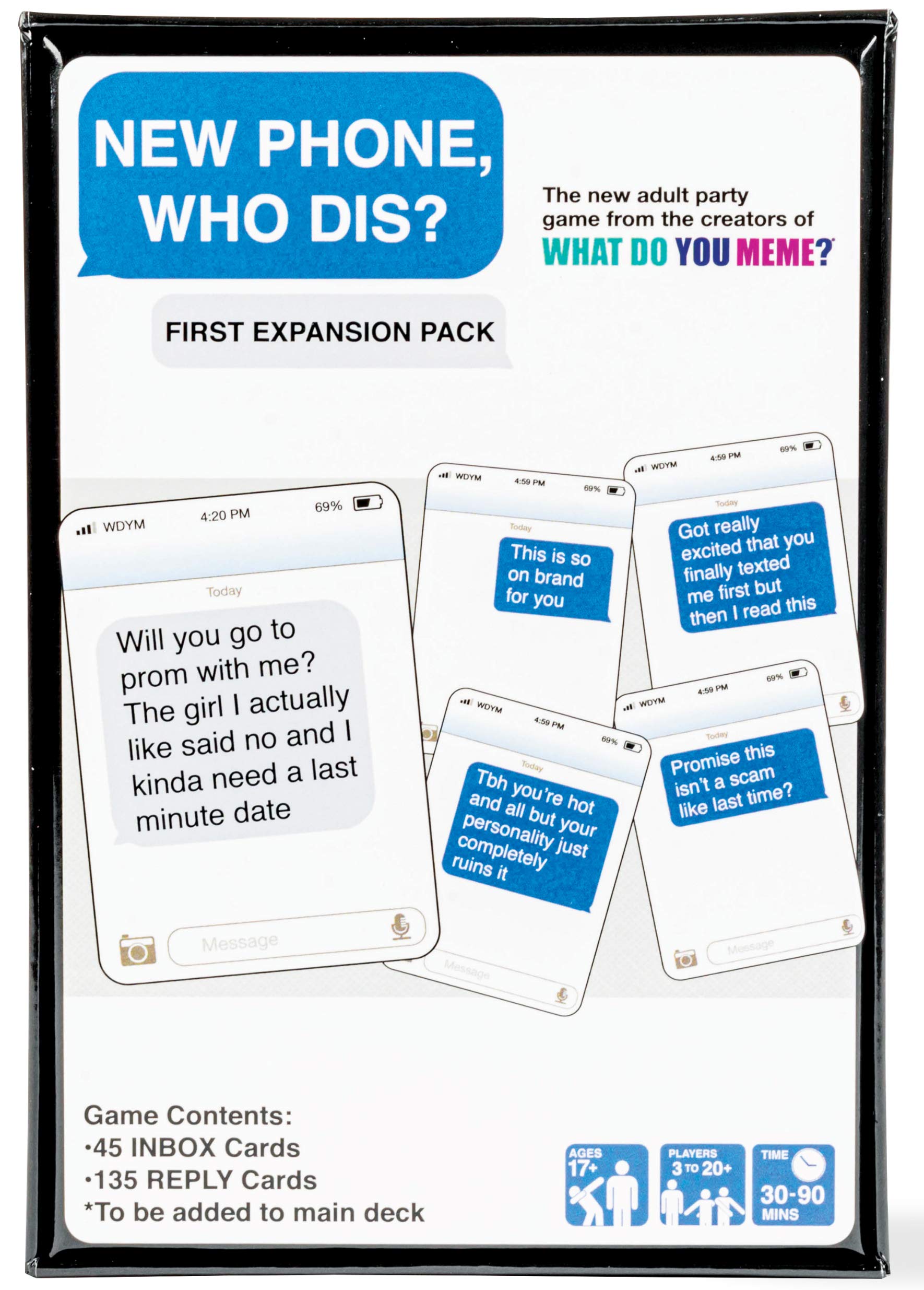 New Phone, Who Dis? Expansion Pack: 45 Inbox & 135 Reply Cards for Adult Party Games