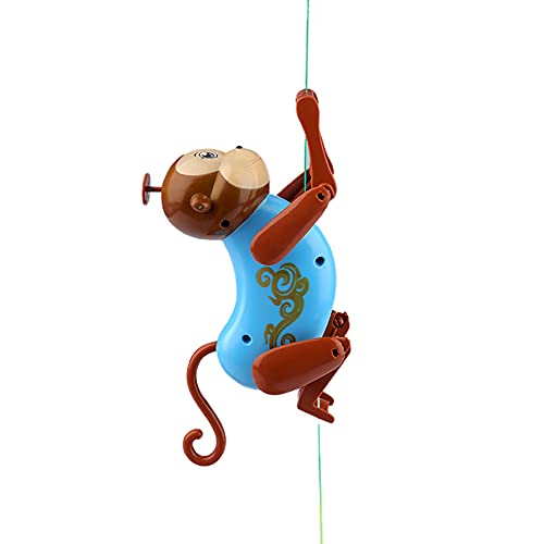 NEXTAKE Rope-Climbing Monkey Toy – Interactive Pull Toy with Sound for Kids (Blue)