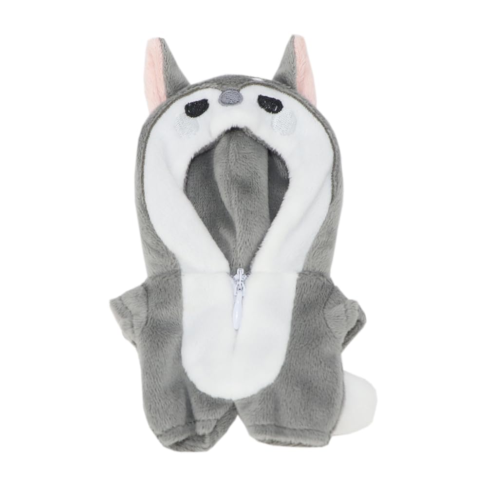 niannyyhouse 10cm Plush Doll Onesie - Dinosaur Shark Costume for Stuffed Animals (Grey)