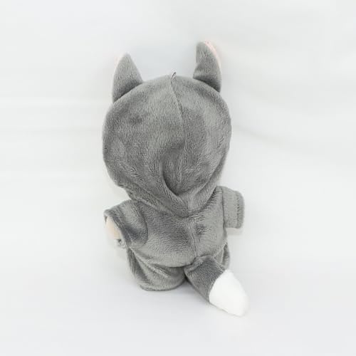 niannyyhouse 10cm Plush Doll Onesie - Dinosaur Shark Costume for Stuffed Animals (Grey)