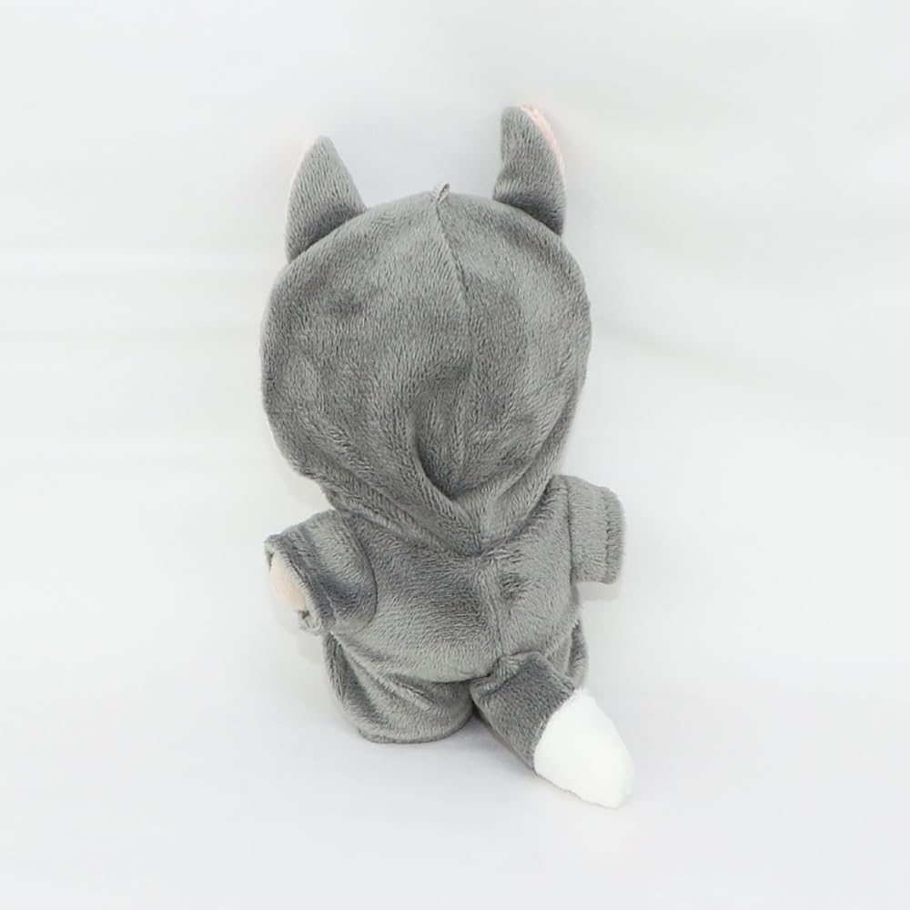 niannyyhouse 10cm Plush Doll Onesie - Dinosaur Shark Costume for Stuffed Animals (Grey)