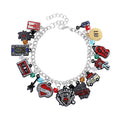 Niarezom Movie Themed Bracelet for Teens & Adults – Stranger TV Design with Staggered Pendants, Zinc Alloy, Lobster Claw Clasp