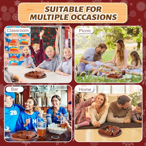 Nicecho Shut the Box Dice Game - 2-4 Player Family Wooden Board Game with 8 Dice, Brown