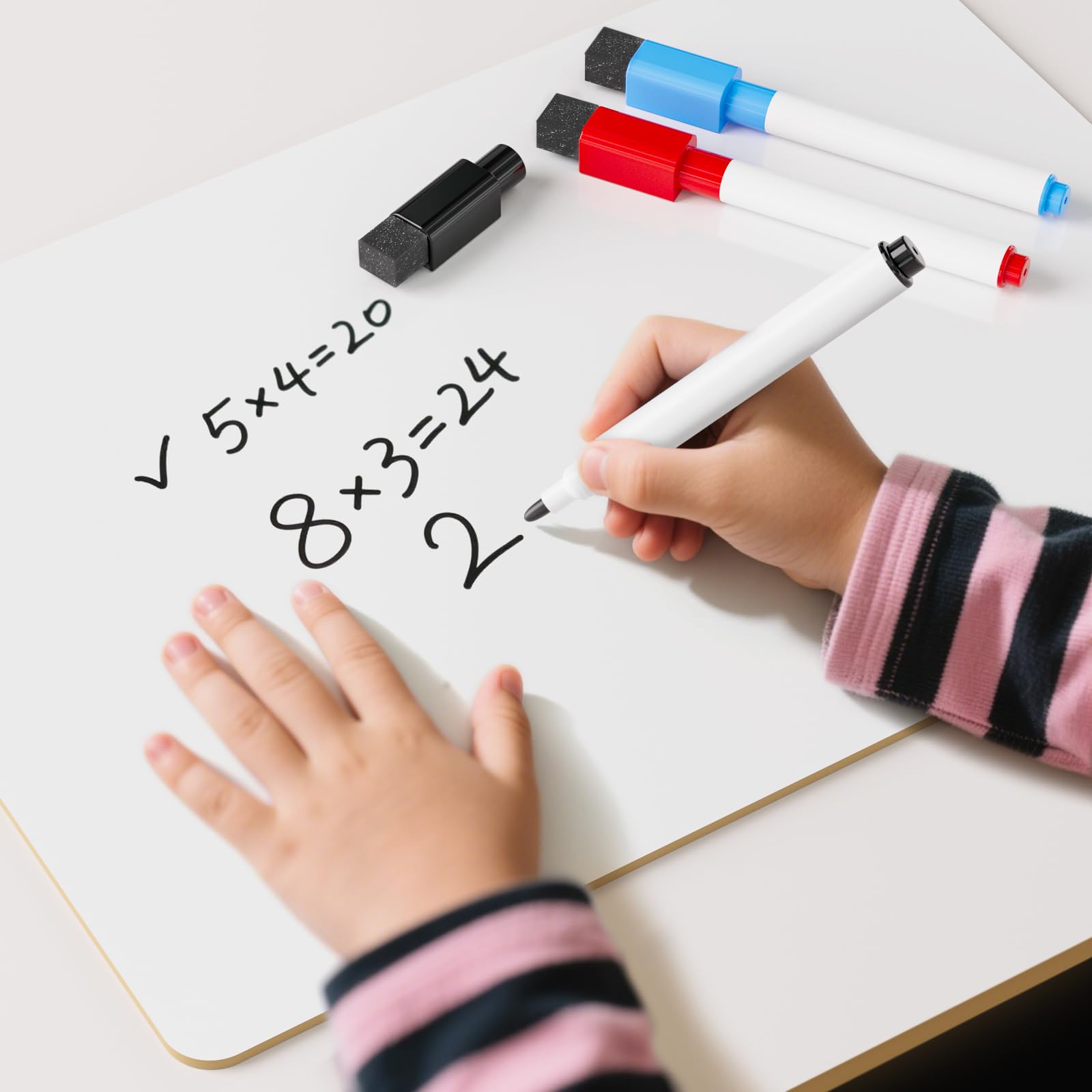 Nicpro 12x16 Inch Small Dry Erase Lap Board – Double-Sided Mini Whiteboard with 3 Water-Based Pens for Kids and Classroom