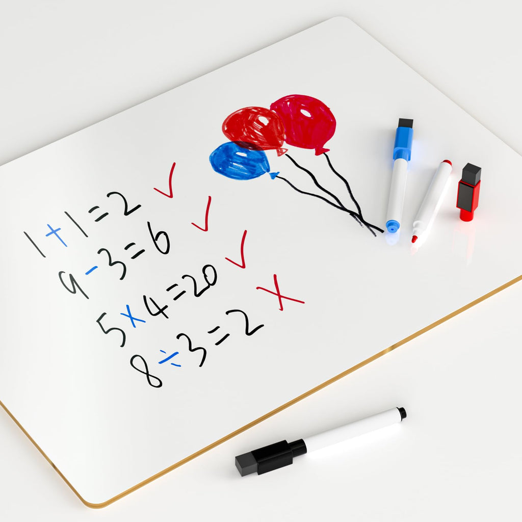 Nicpro 12x16 Inch Small Dry Erase Lap Board – Double-Sided Mini Whiteboard with 3 Water-Based Pens for Kids and Classroom