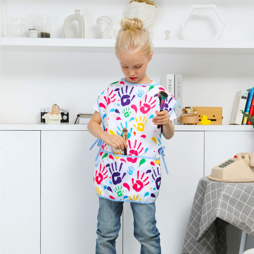 Nidoul Kids Art Smock - Waterproof Painting Apron with Pockets, Sleeveless, for Ages 2-7
