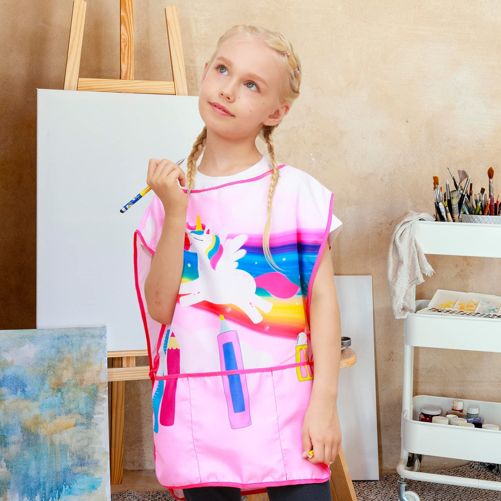 Nidoul Kids Art Smock Sleeveless Painting Apron with Pockets for Children 2-7 Years