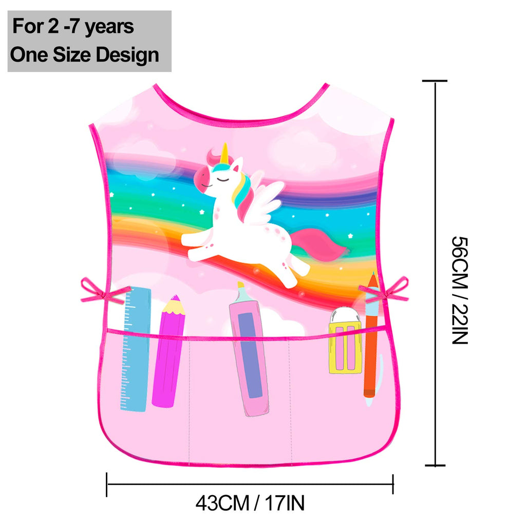 Nidoul Kids Art Smock Sleeveless Painting Apron with Pockets for Children 2-7 Years