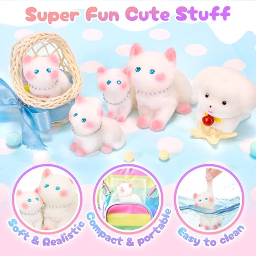 NINAOR Squishy Fidget Toys Set - 5 Soft Cat & Dog Stress Relief Toys for Kids and Adults