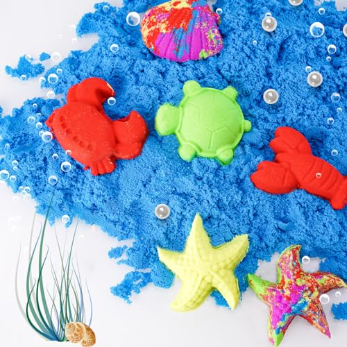 NiToy FlexiSand 2.2Lbs Dark Blue Play Sand – Non-Toxic, Never Dries Out, Ideal for Sensory Play and Molding
