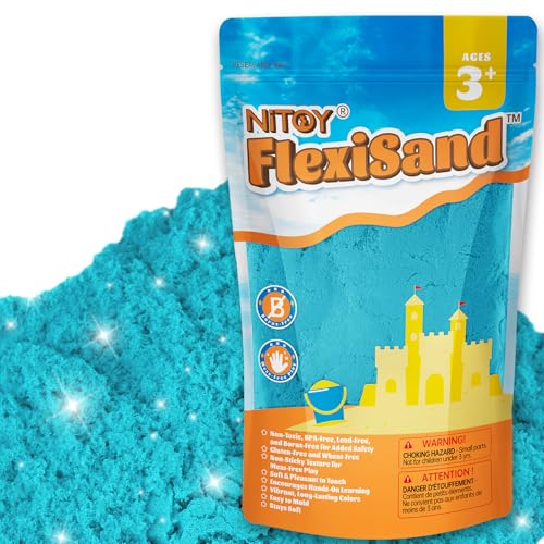NiToy FlexiSand 2.2Lbs Dark Blue Play Sand – Non-Toxic, Never Dries Out, Ideal for Sensory Play and Molding