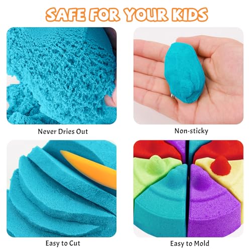 NiToy FlexiSand 2.2Lbs Dark Blue Play Sand – Non-Toxic, Never Dries Out, Ideal for Sensory Play and Molding