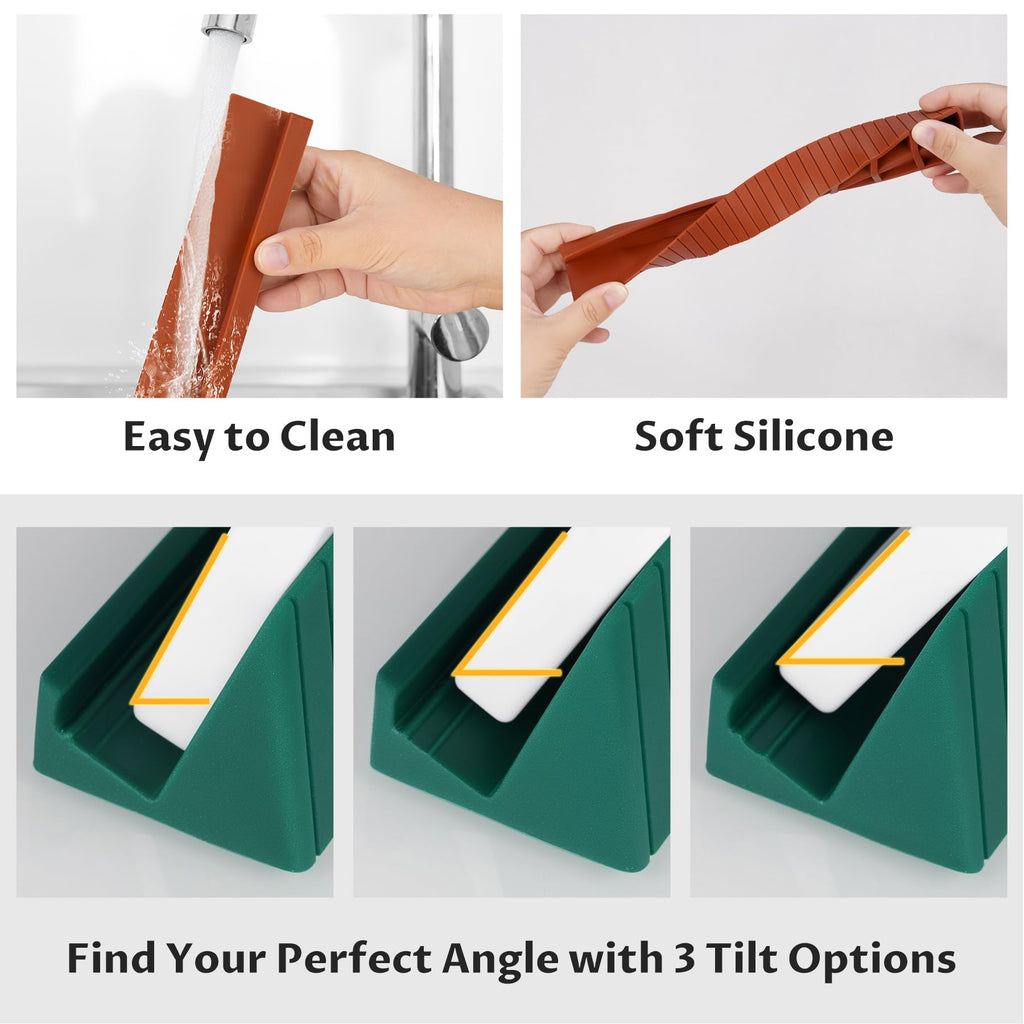 NiToy Silicone Domino Racks (Set of 4) – Adjustable Tilt, Anti-Slip, for Double-Six & Mexican Train Dominoes