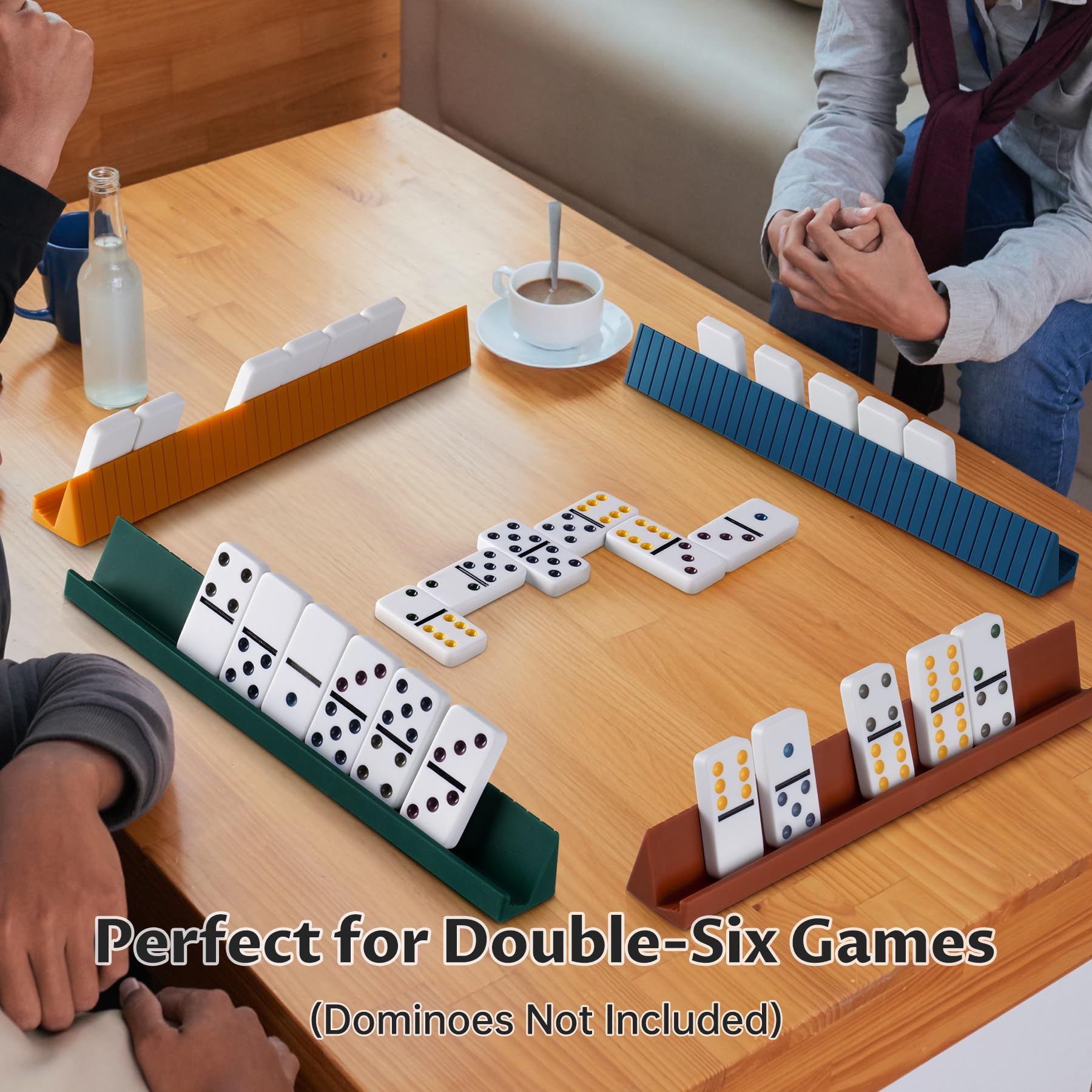 NiToy Silicone Domino Racks (Set of 4) – Adjustable Tilt, Anti-Slip, for Double-Six & Mexican Train Dominoes
