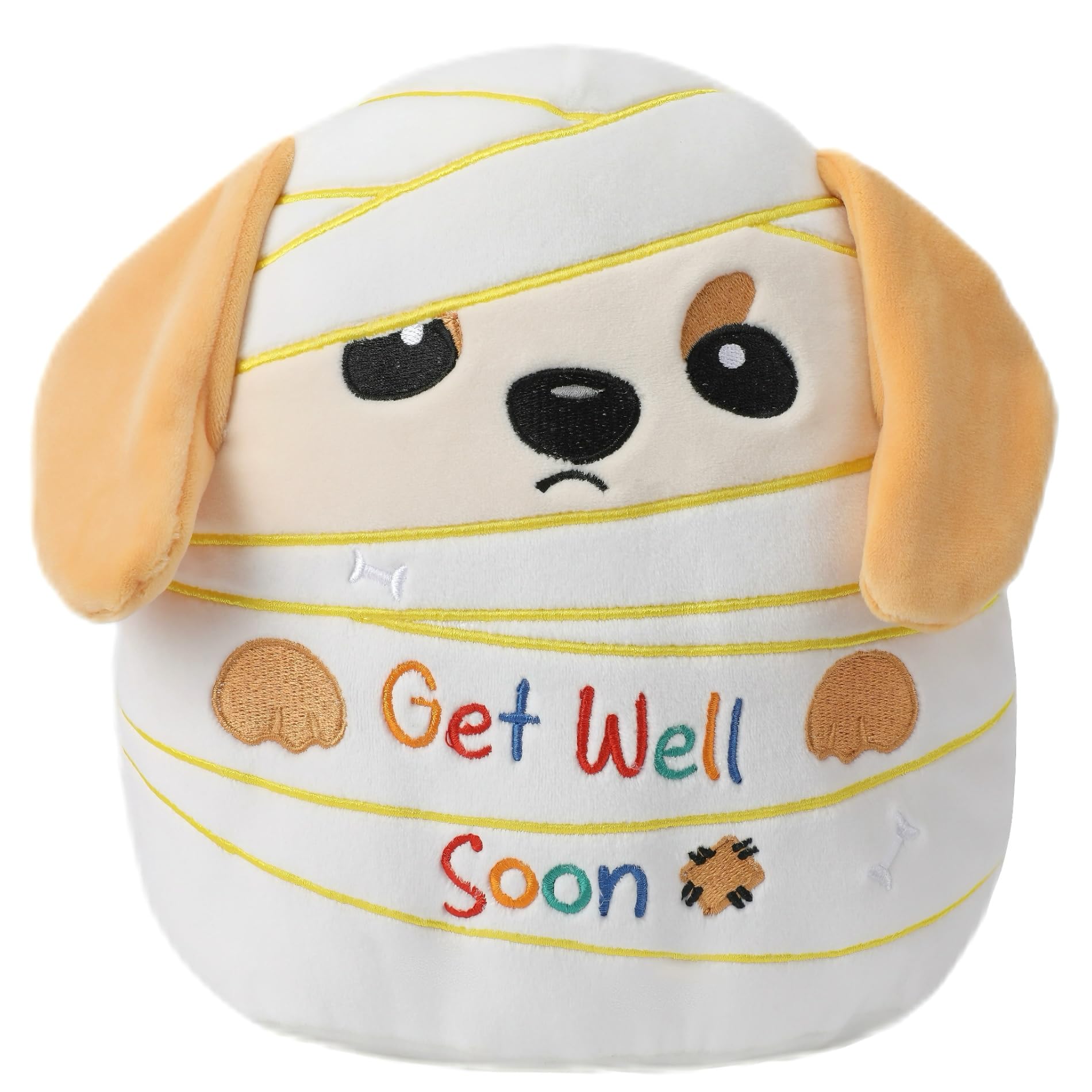 NIUBEHOHO Get Well Soon Labrador Plush – 9 Inch Soft Stuffed Animal with Bandage Design and Inspirational Embroidery