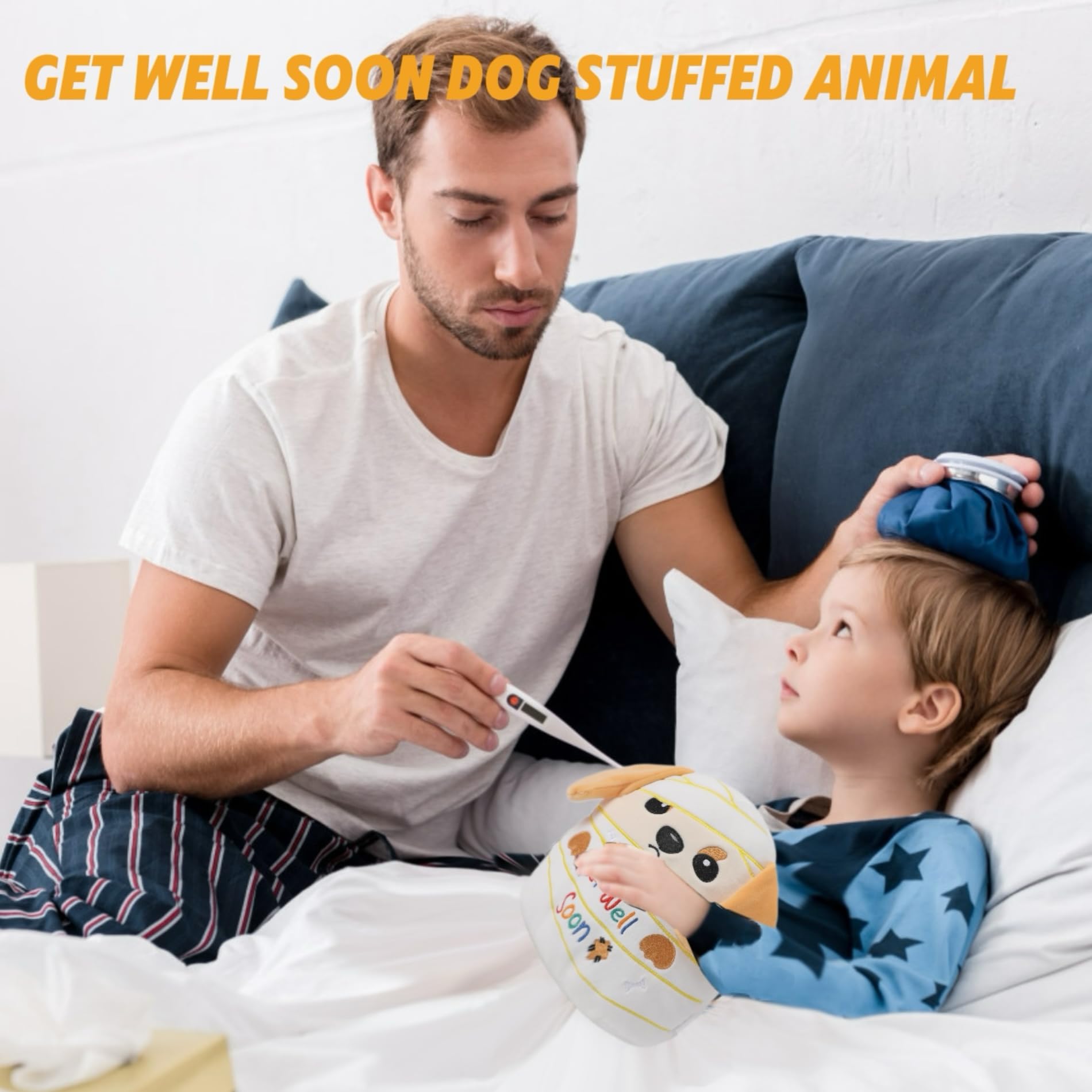 NIUBEHOHO Get Well Soon Labrador Plush – 9 Inch Soft Stuffed Animal with Bandage Design and Inspirational Embroidery