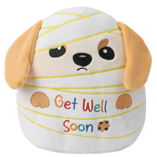 NIUBEHOHO Get Well Soon Labrador Plush – 9 Inch Soft Stuffed Animal with Bandage Design and Inspirational Embroidery