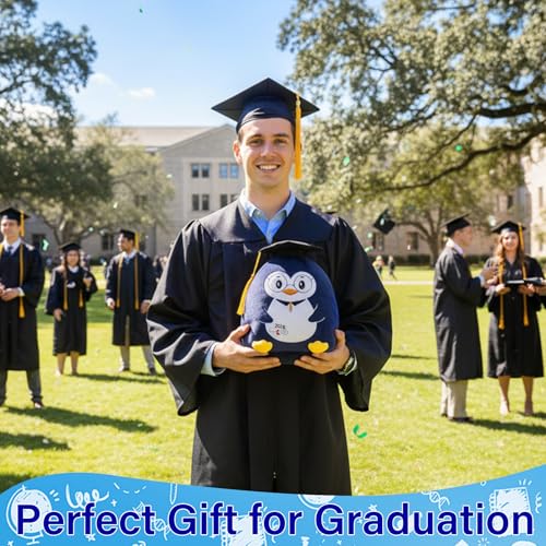 NIUBEHOHO Graduation Plush Penguin - 2026 Grad Stuffed Animal with Doctoral Hat, 10 Inch