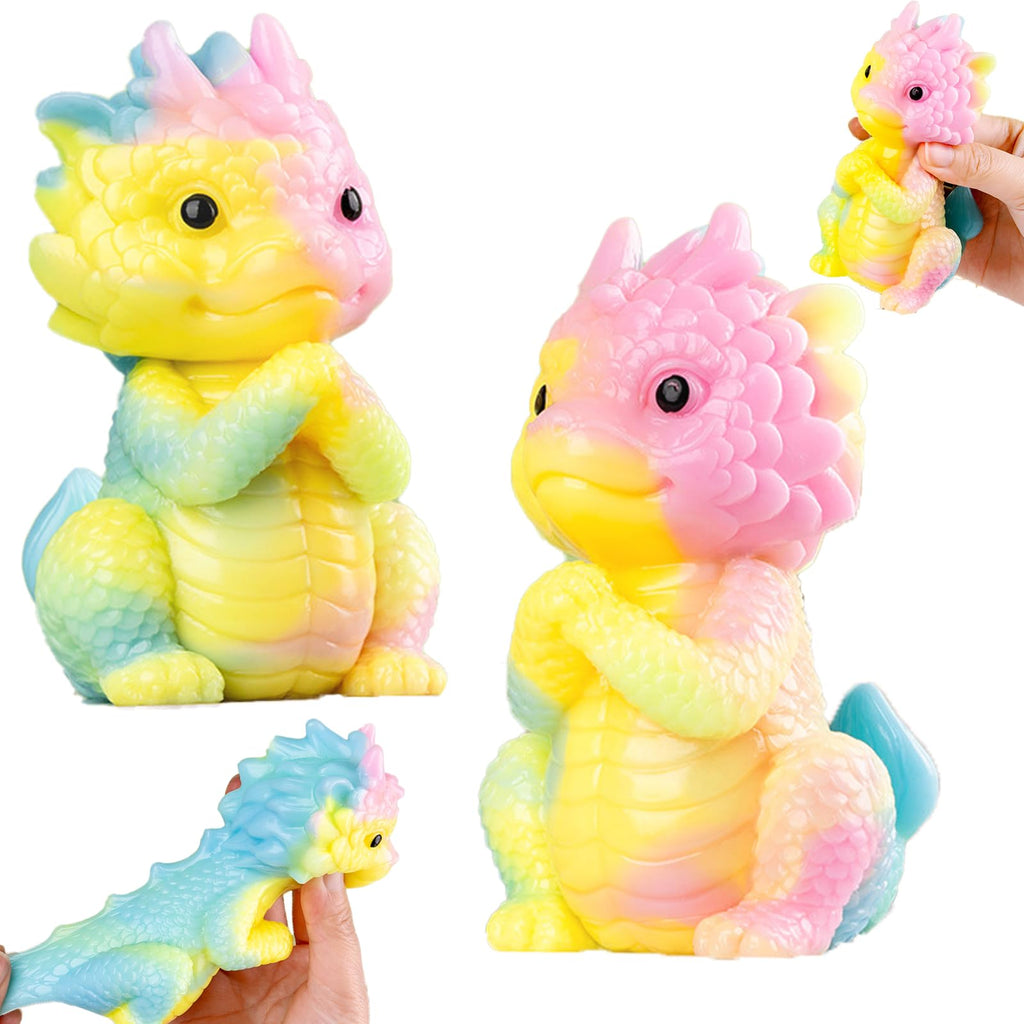 Niulife 2-Pack Squishy Dragon Stress Toys – Kawaii Sticky Fidget Desk Toy for Kids Adults