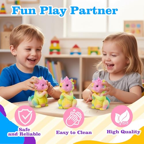 Niulife 2-Pack Squishy Dragon Stress Toys – Kawaii Sticky Fidget Desk Toy for Kids Adults