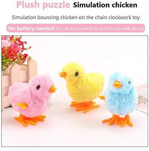 Niumowa Wind-Up Chick Toys (Pack of 4) – Soft Rubber Coated Easter Basket Fillers