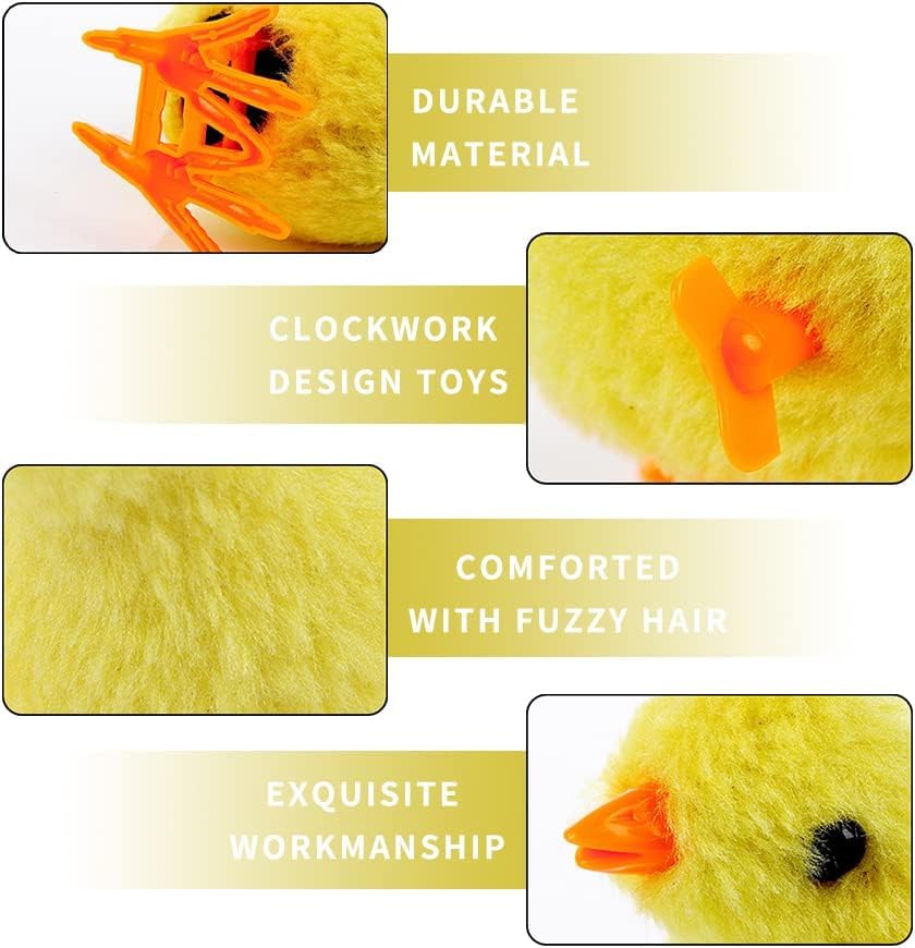 Niumowa Wind-Up Chick Toys (Pack of 4) – Soft Rubber Coated Easter Basket Fillers