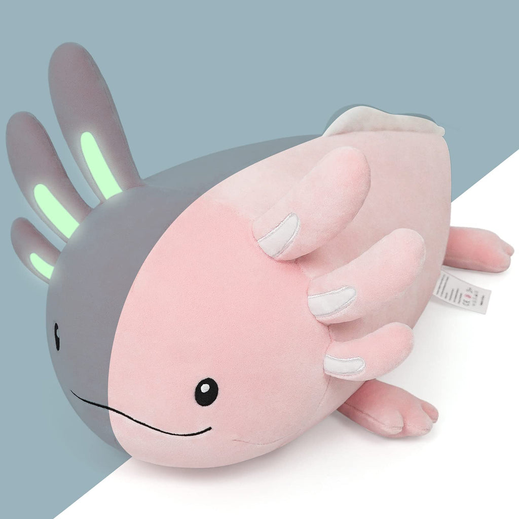 Niuniu Daddy 20 Inch Pink Axolotl Plush Toy – Glow-in-the-Dark Gills, Soft Polyester, Safe for Kids