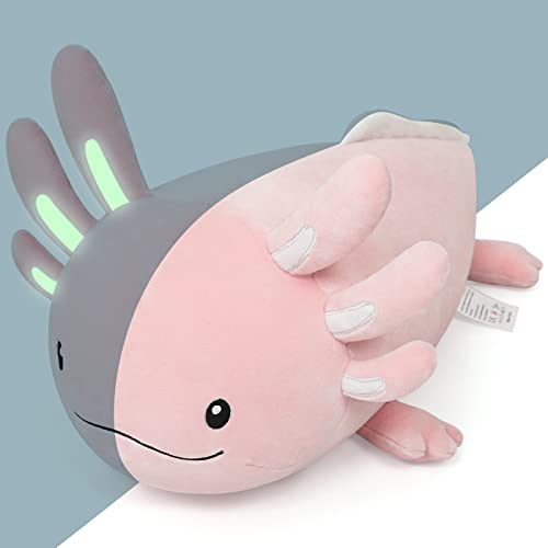 Niuniu Daddy 20 Inch Pink Axolotl Plush Toy – Glow-in-the-Dark Gills, Soft Polyester, Safe for Kids