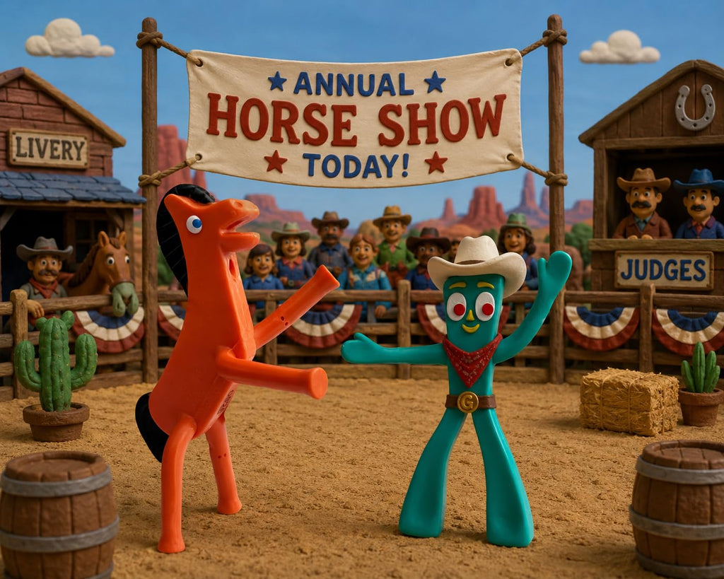 NJ Croce Gumby & Pokey 3-Inch Bendable Figures – Retro Posable Toy Pair for Kids Ages 3+