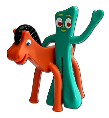 NJ Croce Gumby & Pokey 3-Inch Bendable Figures – Retro Posable Toy Pair for Kids Ages 3+