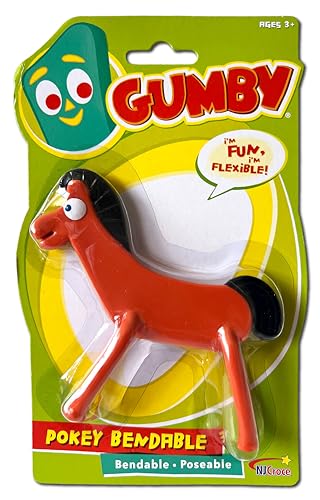 NJ Croce Pokey 5-Inch Bendable Figure – Gumby's Pony, Retro Toy Ages 3+