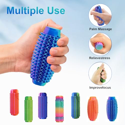 Noafuxy 5-Pack Little Ouchies Fidget Toys – Spiky Sensory Keychain for Stress Relief (Style-1)