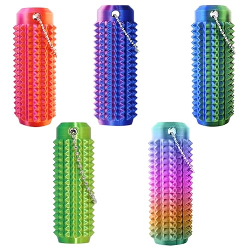 Noafuxy 5-Pack Little Ouchies Fidget Toys – Spiky Sensory Keychain for Stress Relief (Style-1)
