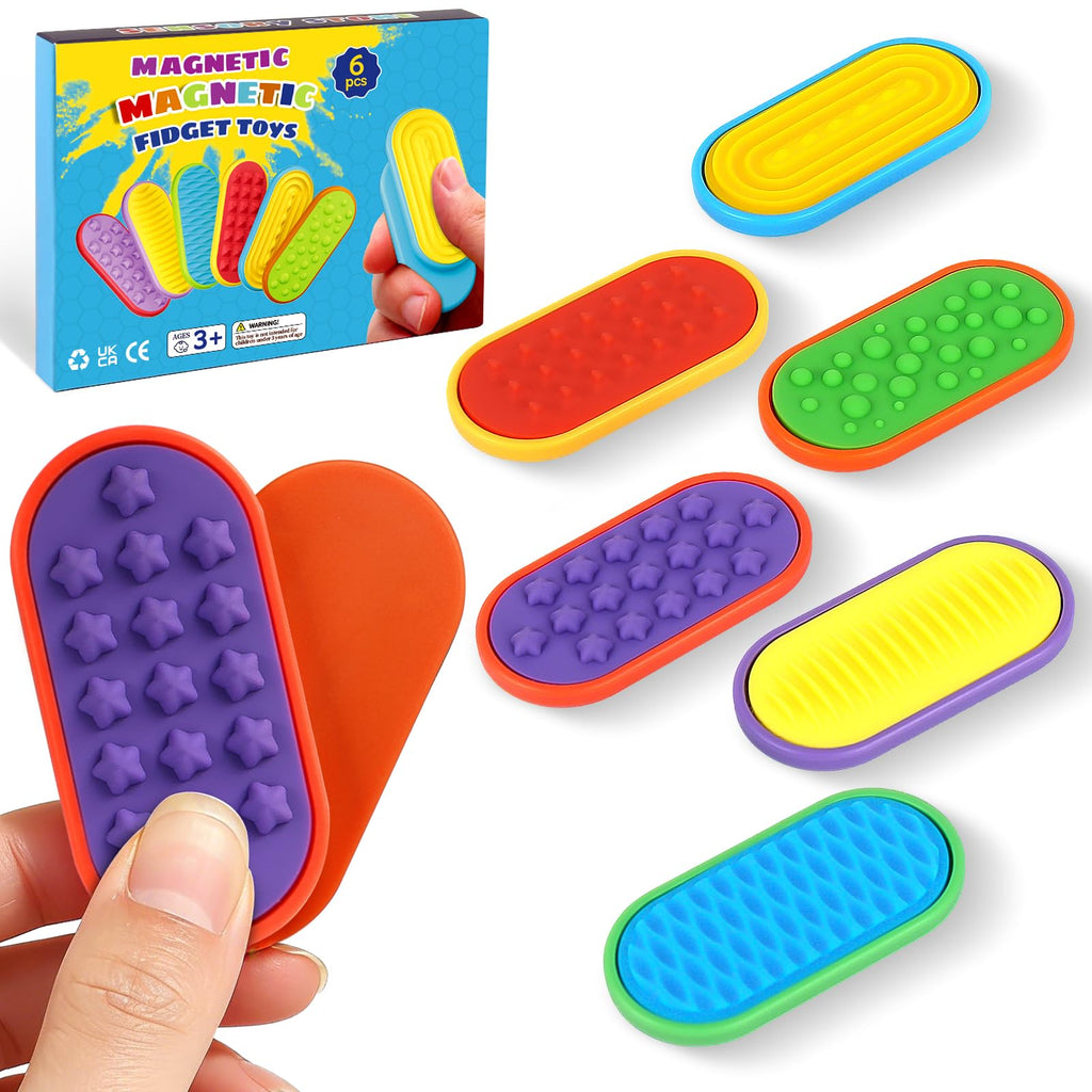 Noijilpi 6-Pack Silicone Fidget Toys for Anxiety, ADHD & Autism – Soft, Portable Stress Relief for Kids & Adults