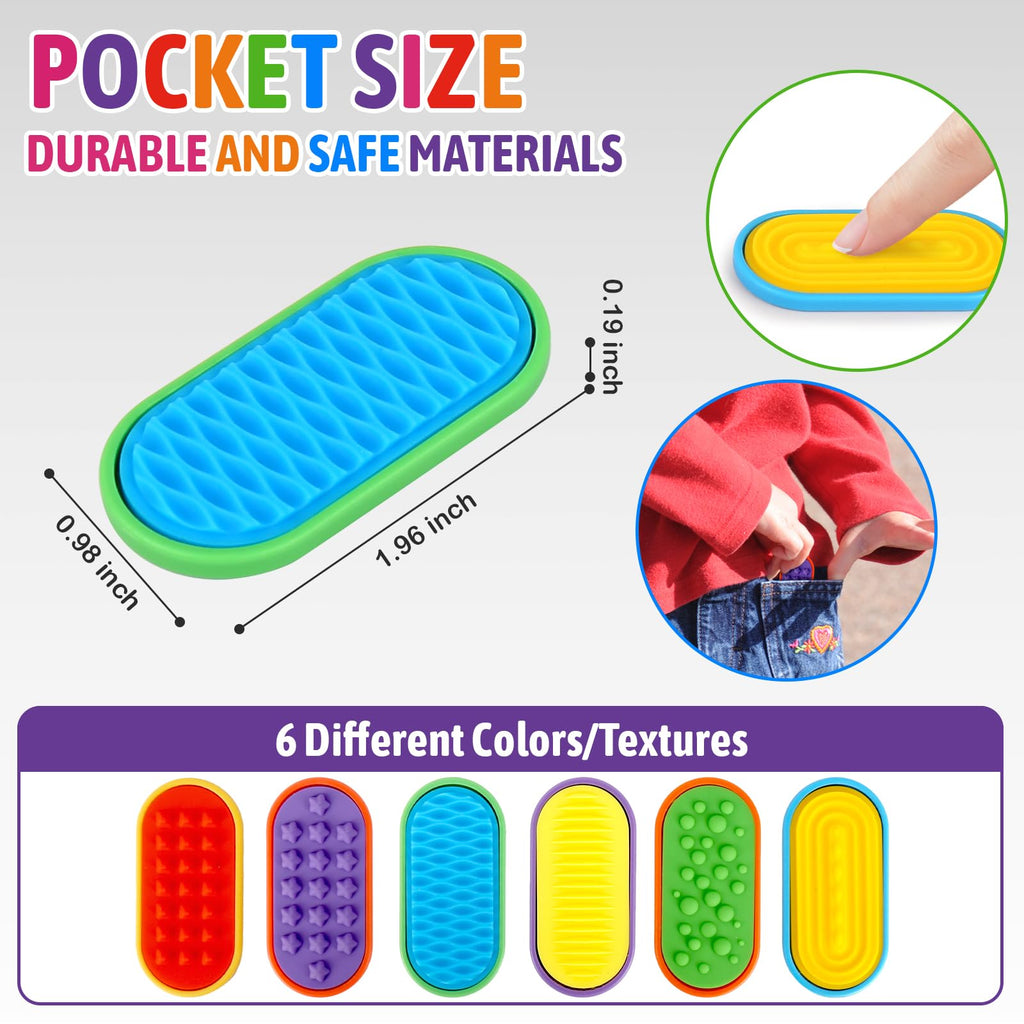 Noijilpi 6-Pack Silicone Fidget Toys for Anxiety, ADHD & Autism – Soft, Portable Stress Relief for Kids & Adults
