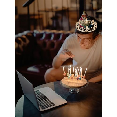 Noonhorse Birthday King Crown & Tiara Set with Sash – Gold with Black Rhinestones, Adjustable, 2 Pack