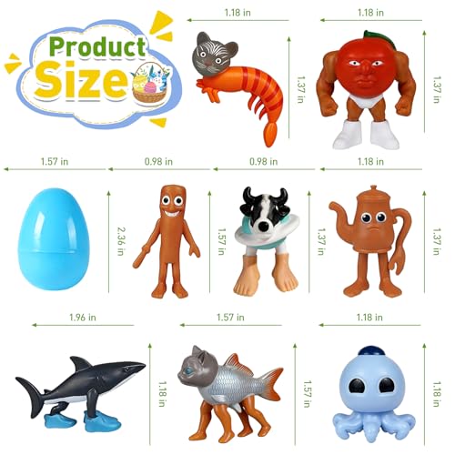 NOVASPORT 24PCS Italian Brainrot Easter Eggs - Prefilled Meme Figures for Egg Hunt & Basket Stuffers