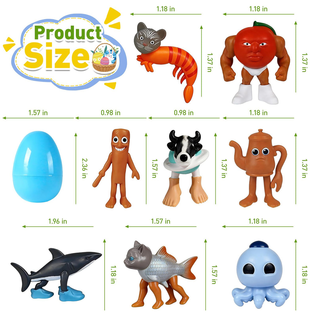 NOVASPORT 24PCS Italian Brainrot Easter Eggs - Prefilled Meme Figures for Egg Hunt & Basket Stuffers