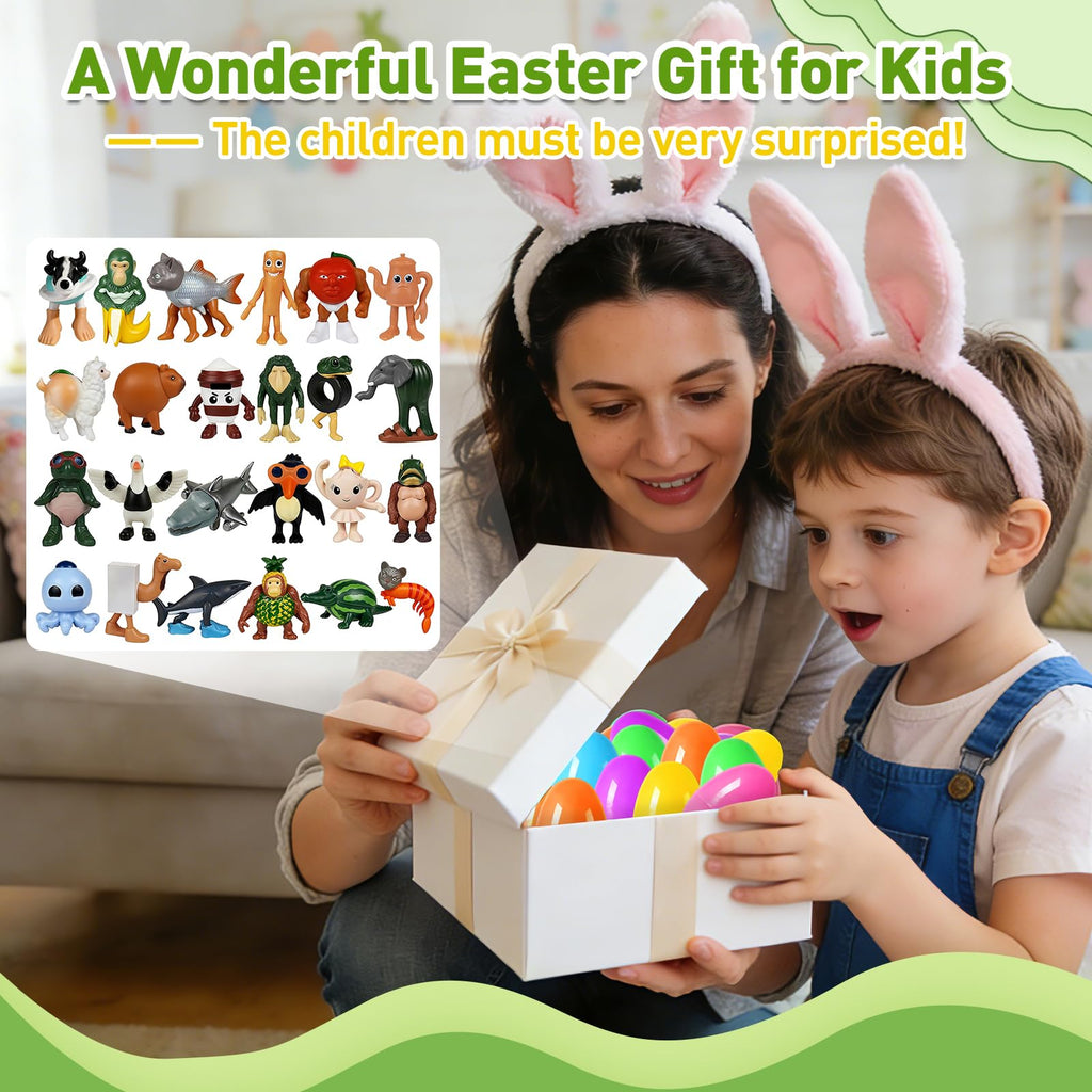 NOVASPORT 24PCS Italian Brainrot Easter Eggs - Prefilled Meme Figures for Egg Hunt & Basket Stuffers