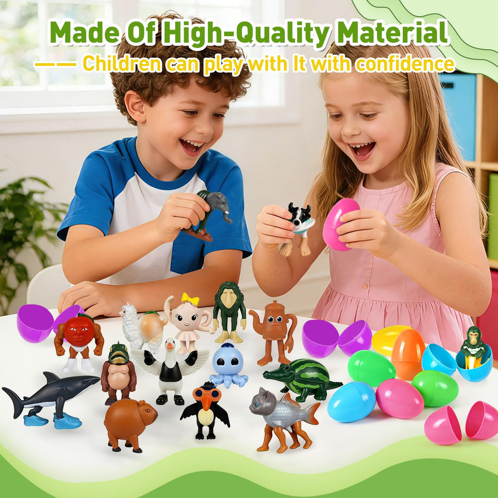 NOVASPORT 24PCS Italian Brainrot Easter Eggs - Prefilled Meme Figures for Egg Hunt & Basket Stuffers