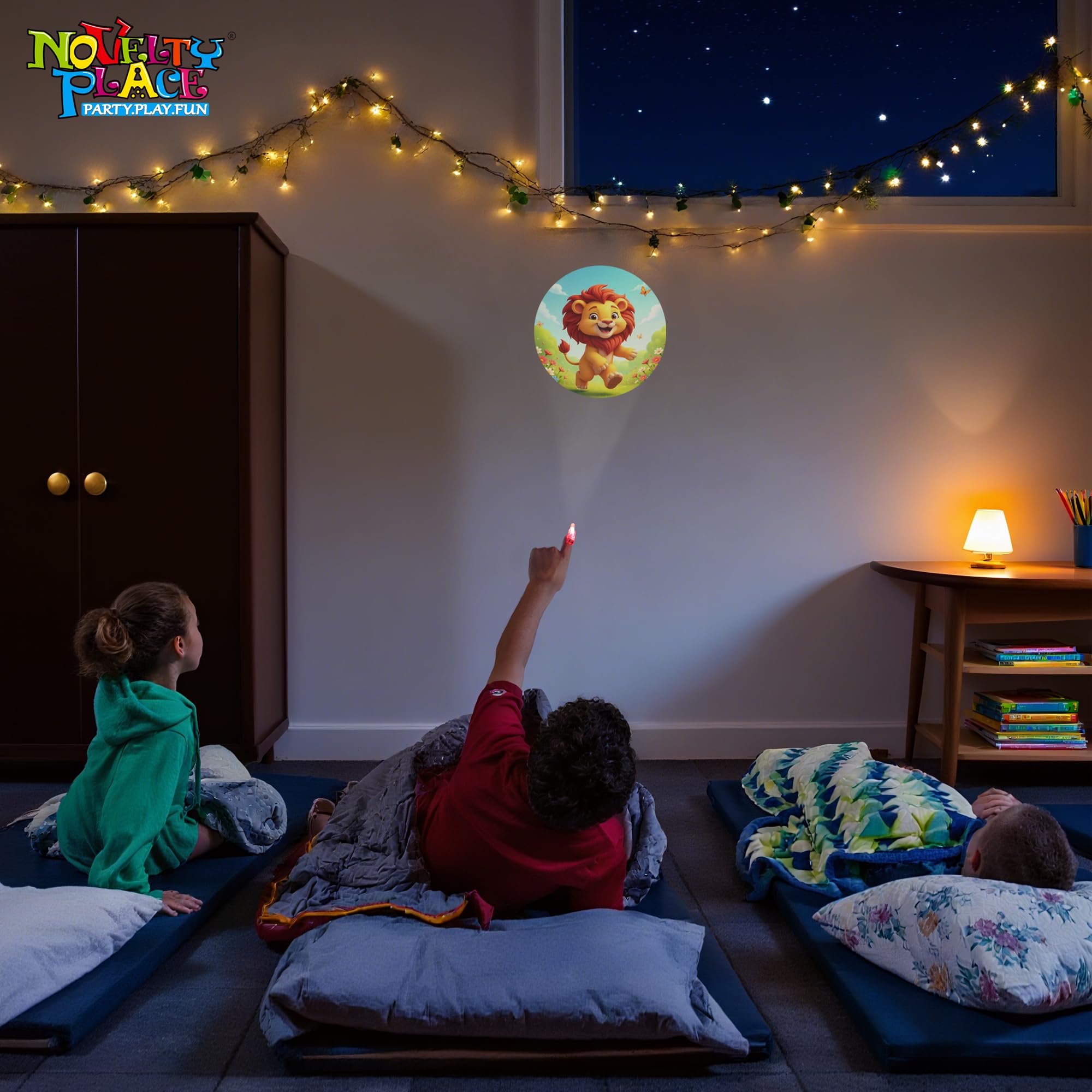 Novelty Place 24-Pack LED Animal Finger Lights – Cute Projector Party Favors for Kids