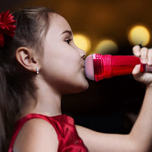 Novelty Place Echo Mic - Battery-Free Retro Toy Microphone for Kids (Red & Pink)