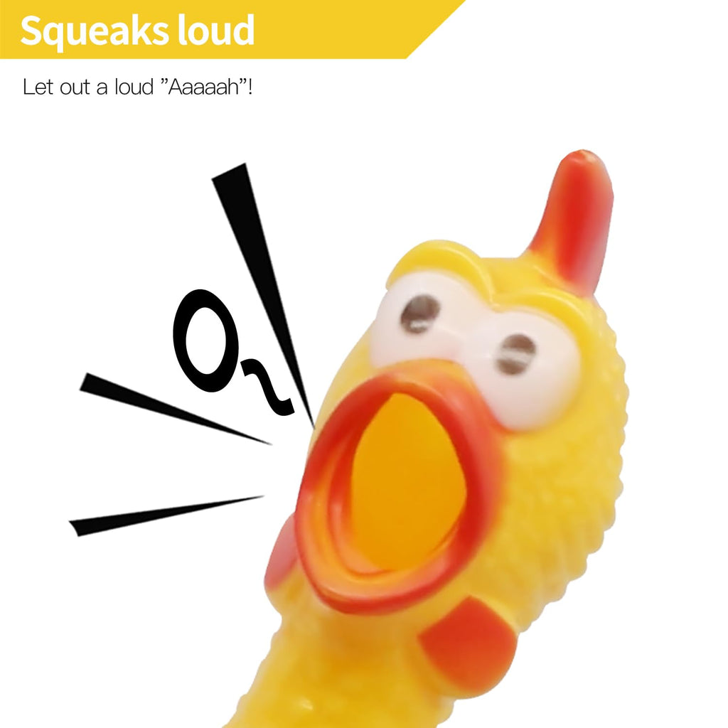 Novelty Place Large 16-Inch Squawking Chicken Dog Toy – Yellow Vinyl Squeaky Toy for Pets and Pranks
