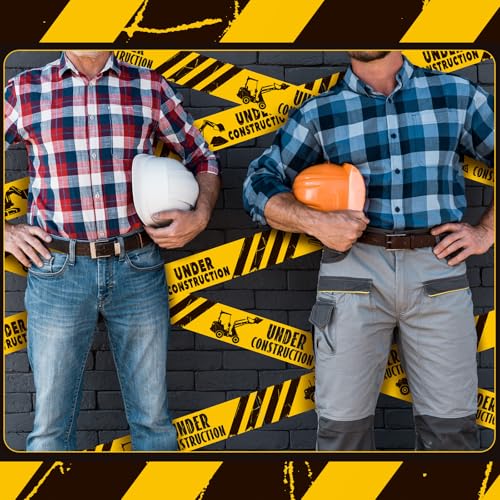 Nuanchu 2 Rolls Construction Party Tape – 3"x98ft Non-Stick Decorations for Construction Themed Birthday Parties