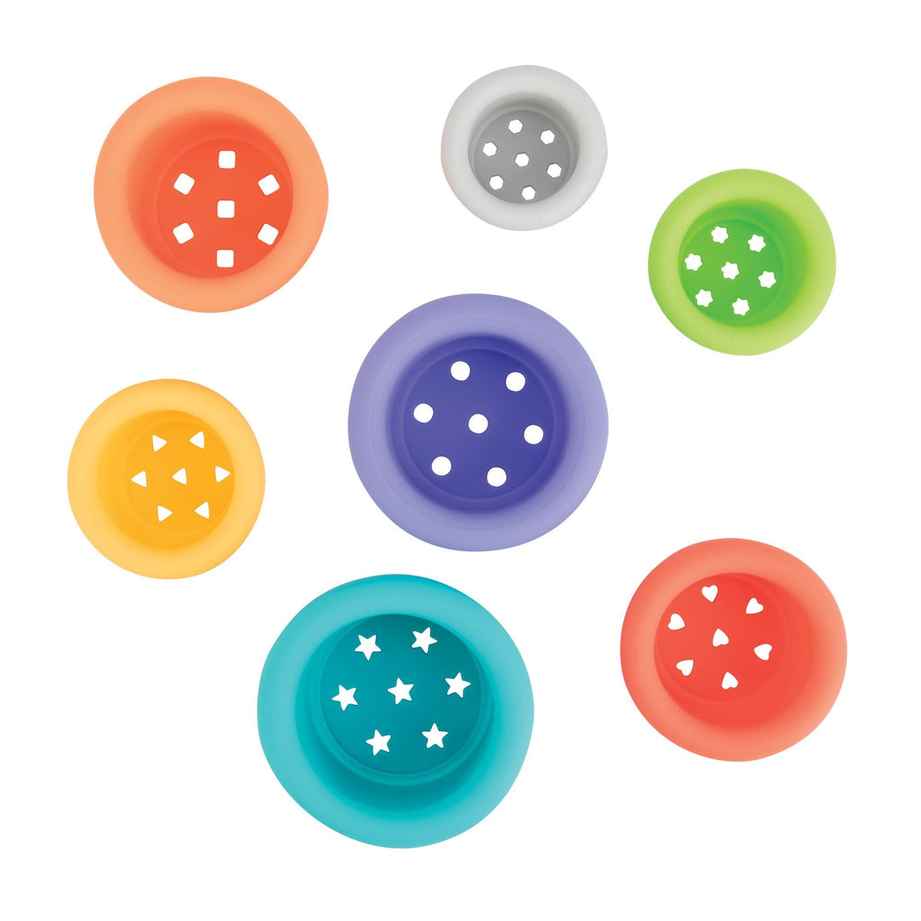 Nuby Silicone Stacking Cups - 7-Piece Toddler Toy for Fine Motor Skills & Sensory Play, 12+ Months