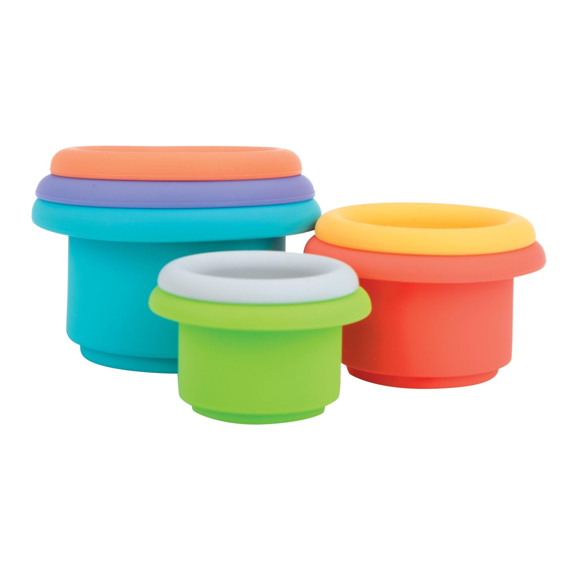 Nuby Silicone Stacking Cups - 7-Piece Toddler Toy for Fine Motor Skills & Sensory Play, 12+ Months