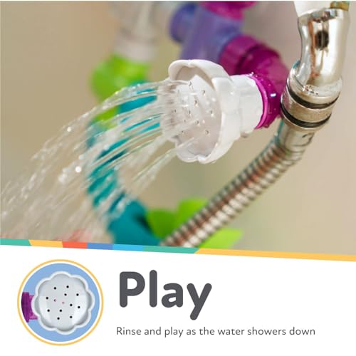 Nuby Wacky Waterworks Pipes Bath Toy – Interactive Suction Cup Toy for Babies