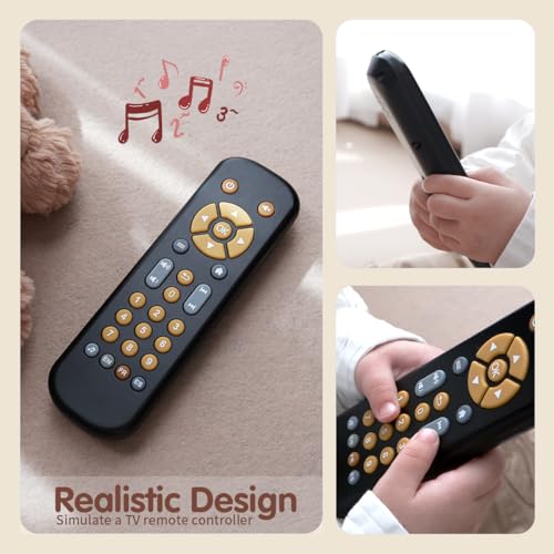 Nueplay Realistic Remote Toy for Toddlers – Lights, Music & Trilingual Number Learning (Ages 1-3, Black)